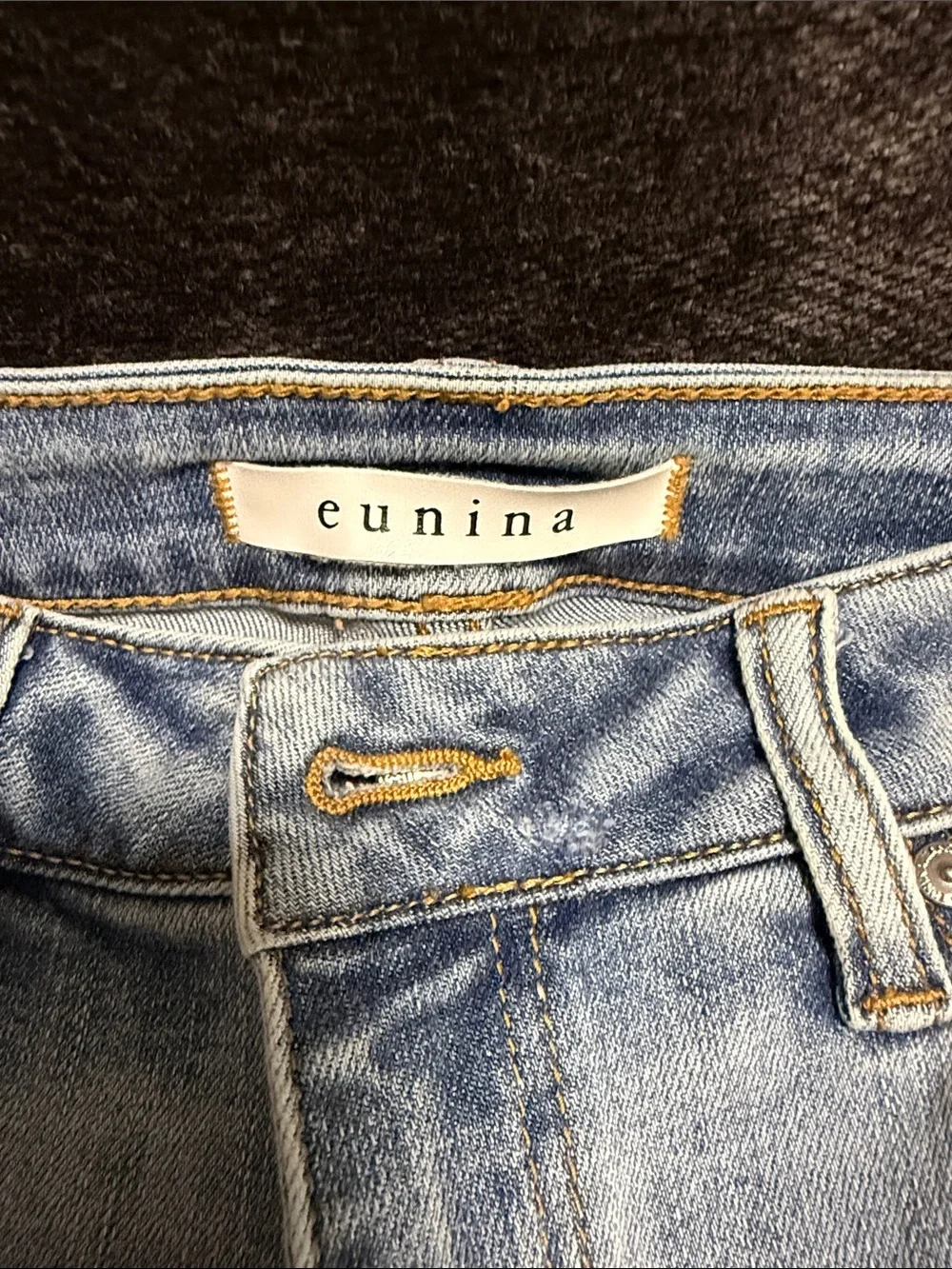 eunina Light Blue Flare Jeans - Cropped Ankle